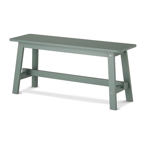 KHG Holzbank Sitzbank Flur Garderobenbank Schuhbank 100x45x29 cm - Gummibaum Holz Massiv bis 200 kg belastbar - Bettbank Landhausstil Salbeigrün lackiert KHG Holzbank Sitzbank Flur Garderobenbank Schuhbank 100x45x29 cm - Gummibaum Holz Massiv bis 200 kg belastbar - Bettbank Landhausstil Salbeigrün lackiert
