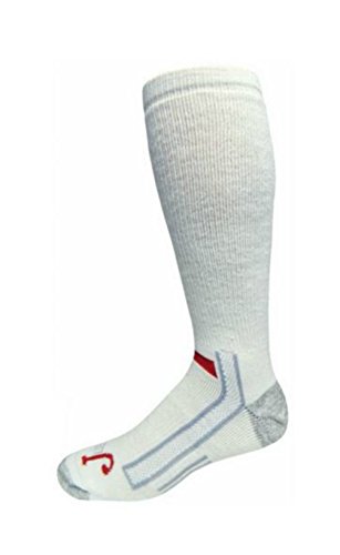 Justin Mens White Full Cushion Over the Calf Socks