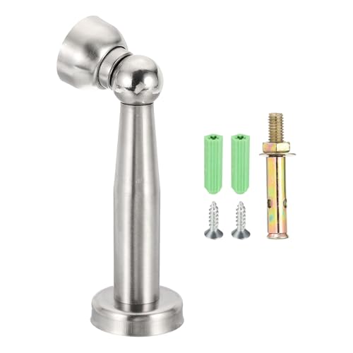 uxcell 5.9" Magnetic Door Stoppers, Wall Floor Mounted Magnetic Door Catch Holder, Stainless Steel Door Stops for Bedroom, Bathroom, Kitchen, Office, Silver