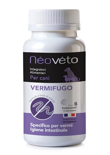 Néovéto VERMIPURGE Vermifugo per cani in compresse naturali a base di principi attivi approvati dai servizi veterinari francesi (Versione italiana)