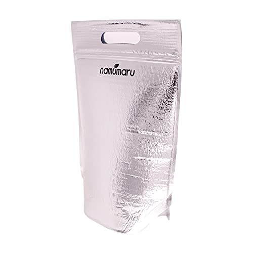 Namumaru Insulated Easy Zip Lock With Handle Resealable Aluminum Sandwich Lunch Bag 5 Piece Medium Reusable Thermal Snack Bento Camping Picnic Grocery Hot & Cold Pouch #TOP1