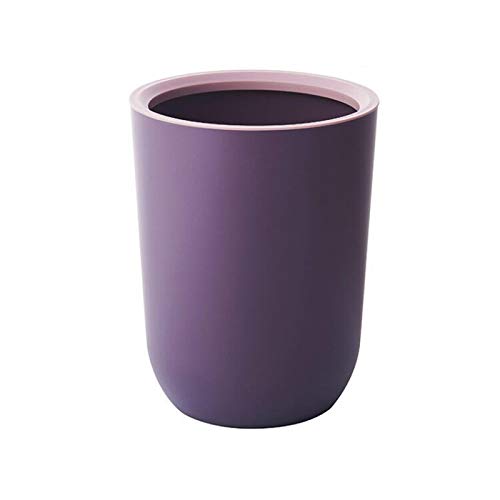 Honton Papelera redonda sin cubierta para el hogar, oficina, dormitorio, 13 litros, color morado oscuro Cover