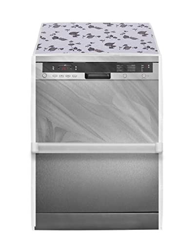 Image of Amazon Brand - Umi. Dishwasher Cover Suitable for Bosch of 12, 13, 14, and 15 Place Setting (63cmsX63cmsX81cms, Half White & Grey)