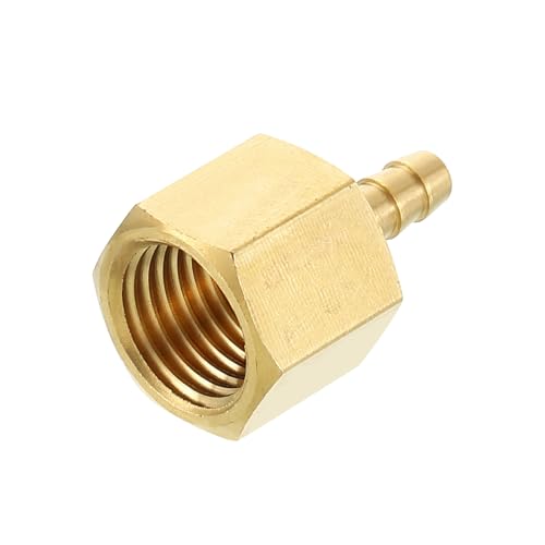 Rebower 1 Pack Brass Hose Barb to NPT Female Adapter, 1/8