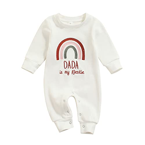 Unisex Baby Boy Girl Christmas Clothes Fleece Rainbow One Piece Romper Jumpsuits Coveralls Toddler Fall Winter Outfits (White, 6-9 Months) #TOP3
