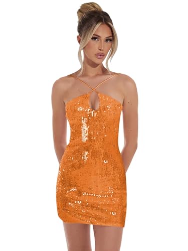 OFEYCHUN Sequin Homecoming Dresses 2025 Short Spaghetti Strap Keyhole Tight Corset Cocktail Graduation Gown4