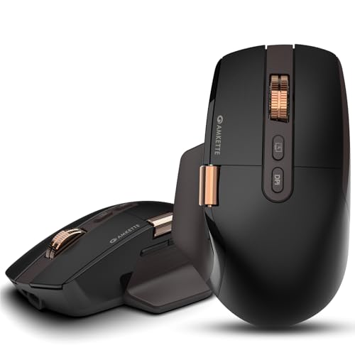Image of Amkette XS Series Flow 2 Programmable Wireless Mouse /Bluetooth Mouse,Free-Spin Scroll, 2.4G+3xBT+Wired Mode, 8 Button, Dual Scroll, 8000 DPI, 1000Hz Polling, Web Software, Rechargeable, 2 Yrs Warranty