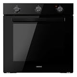 Cecotec Horno Integrable Convencional Bolero Hexa C136000 Glass Black Time A. 2800W, 77L, Bajo Consumo, Temporizador, 4 Funciones, Steam Assist, Steam EasyClean, Cooling Fan, Triple Glass, Luz