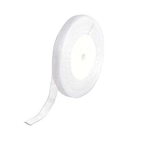 Rouleau de 45 mètres de ruban organza 10mm couleur blanc - Décoration - Mariage