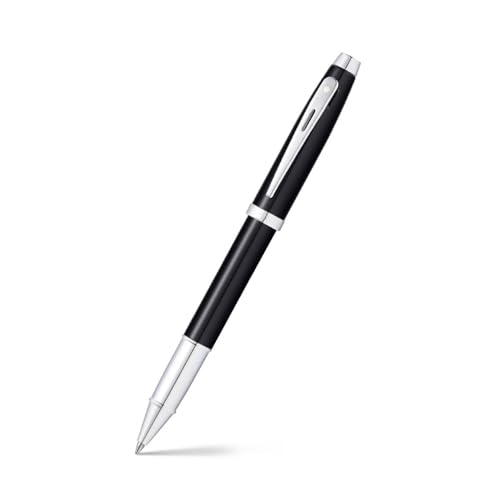 Sheaffer 100 Glossy Black Lacquer Rollerball Pen with Polished Chrome Trim