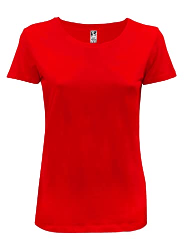 Chemagliette T Shirt Donna - Maglietta Manica Corta Cotone, Tshirt Maglia Maniche Corte da Lavoro, T-Shirt Tinta Unita Stampabili Girocollo, Maglia Basic Evolution T