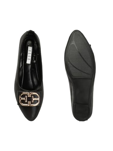 Image of ELLE Women's Wedge Heel Slip-On Bellies with Statement Buckle