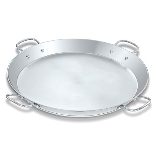 Comparison: Best Stainless Paella Pan 5 Concord Premium Stainless Steel Paella Pan with Heavy Duty Triply Bottom (20" (50 CM))