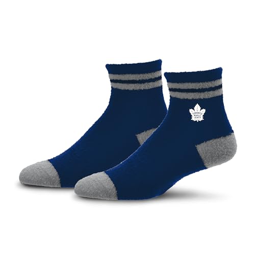 For Bare Feet NHL TORONTO MAPLE LEAFS Cozy Two Stripe Quarter Sock Team Color OSFM