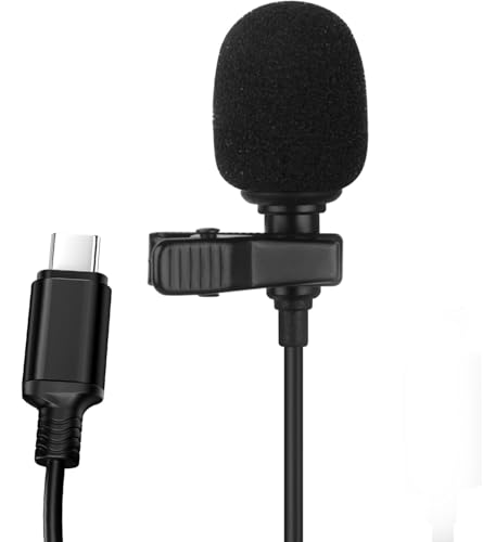 Image of GWINGS GW121 Lavalier Lapel Condenser Mic for Android, USB Type C Microphone for YouTube Vlogging Facebook Interview Livestream Video Recording and All (1.5 Mtr)