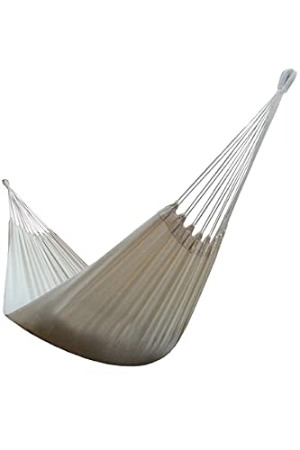 Hamaca Colgante Individual - elaborada artesanalmente en algodón orgánico Natural - para ambientes Interiores o Exteriores - Máxima Resistencia y Durabilidad Cover