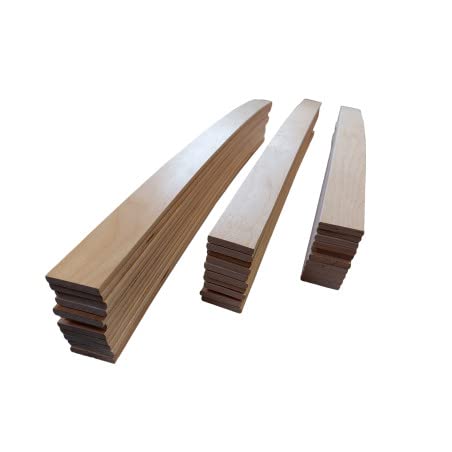 EBAC Literie Lot de 30 Lattes pour sommier et lit - AMZ | 780x48x8 mm | Bois hêtre Durable - 7 Plis | Remplacement - Rechange - Renfort pour sommier/bz/clic clac/canapé