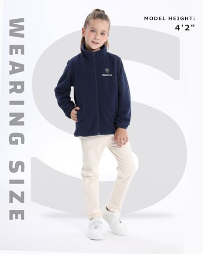 Image of Venustas Kids Heated Fleece Jacket with Battery Pack, Girls Youth Electric Heated Coat for Winter