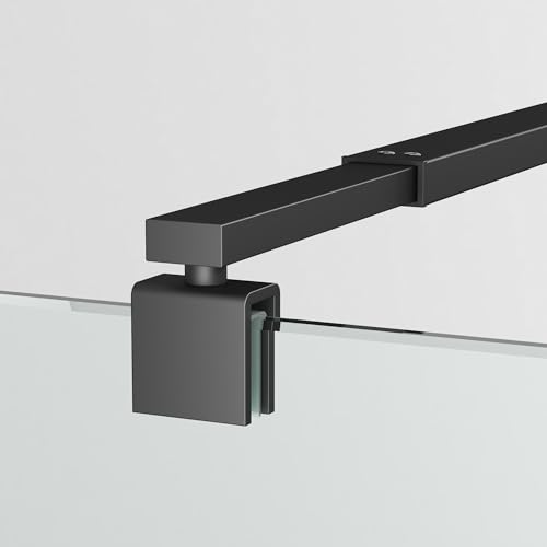 Stabilisierungsstange Feststab Teleskopstange einstellbar 73-123cm, verwendet für Duschwand Glaswand begehbare Stabilisierungsstange Glasstärke 8mm-10mm，Quadratischer Stützstab Schwarz