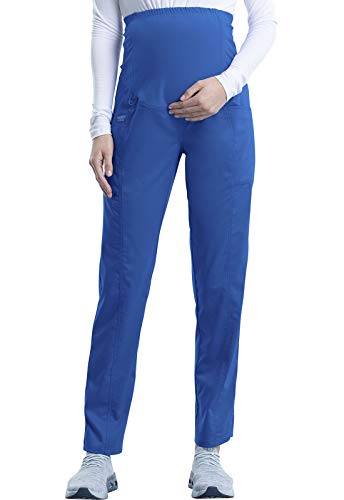 Cherokee Maternity Scrub Pants for Women Straight Leg Bottoms with Belly Coverage, Ultra Soft 2-Way Stretch Fabric - WW155