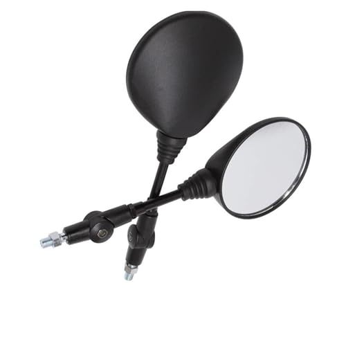 Rétroviseurs moto anti-chute universels pliables ronds filetés 10mm pour guidon noir