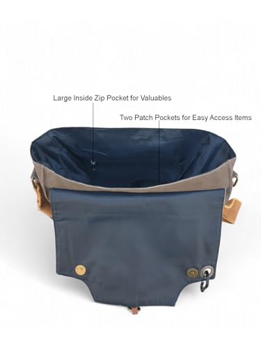 Image of The House of tara Sturdy Cotton Canvas Messenger Bags for Men and Women | With two Magnetic Snap Buttons Flap Closure, Adjustable Body Strap & Multiutility Lobster Hook (Brown Beige)
