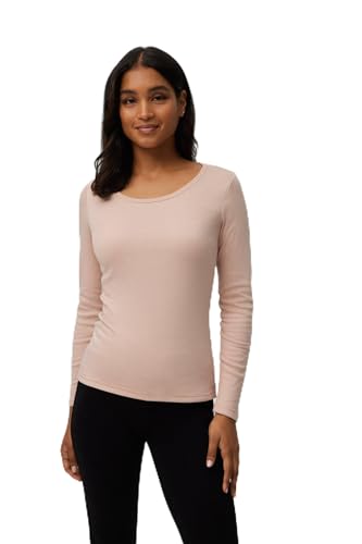 YSABEL MORA Camiseta Térmica Algodón Manga Larga Cuello Redondo - Confort y Calidez para Invierno - Interior Afelpado para Retener Calor y Estilo Funcional