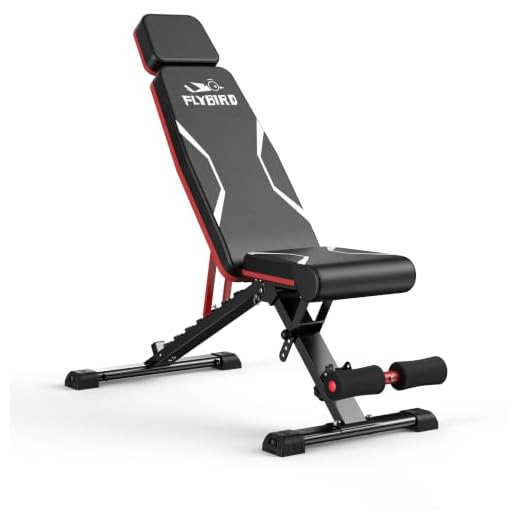 FLYBIRD Adjustable Weight Bench with Headrest, Foldable Workout Bench for Home Gym, Fit Users up to 6'5'', 750LBS Weight Capacity Exercise Bench -FBHR24