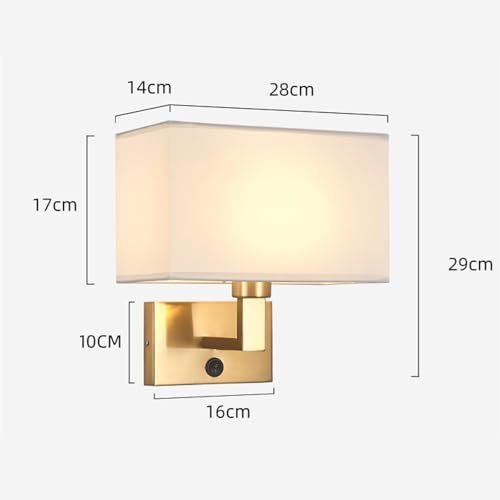 Iluminación de pared decorativa en cobre y pantalla textil con luz blanca LED vintage 4