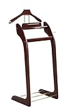Proman Products Windsor Suit Valet Stand VL16001 with Top Tray, Contour Hanger, Trouser Bar, Tie & Belt Hooks and Shoe Rack, 17'W x 14'D x 40'H, Dark Walnut