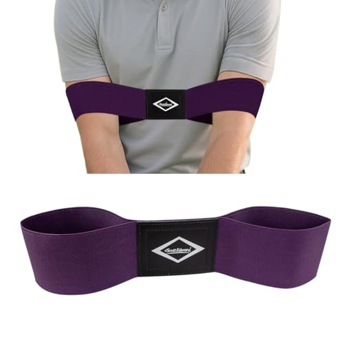 Image of Scott Edward Pro Golf Swing Training Aid, Swing Correcting Arm Band Correct Training Swing Gesture Alignment Practice Tool for Golf Beginners,Man,Boy,Male (Purple)