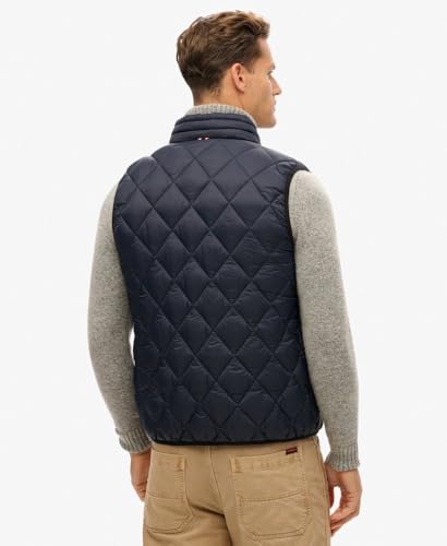 Superdry Para Hombre. M5012143A Chaleco Fuji Lite Marino (Xl), Casual, Nylon - 4