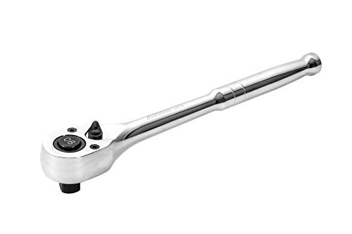 ARES 70305-3/8-Inch Drive 90-Tooth Ratchet - Premium Chrome Vanadium Steel Construction & Mirror Polish Finish - Quick Release for Easy Socket Change - 90-Tooth Reversible Design with 4 Degree Swing