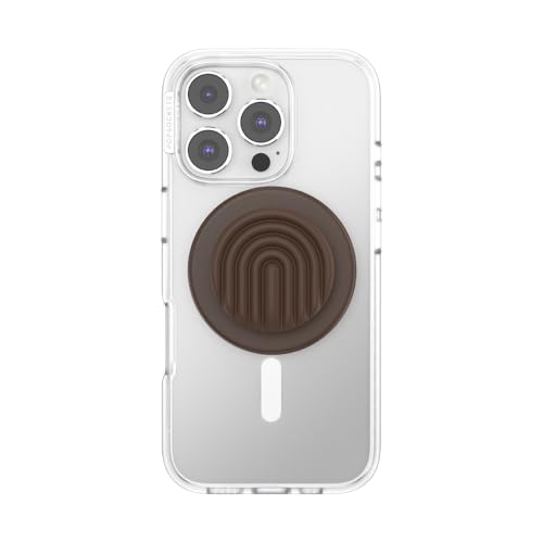 Image of PopSockets Phone Grip for MagSafe, Magnetic Holder, Phone Stand, Brown - Curves Cocoa