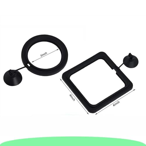 Image of 2pcs Feeding Fish Ring Set, Fish Food Feeder +Thermometer Strip, Tank Decor, Aquarium Tank Accessories for Floating Foods, for Betta, Guppy, Goldfish Etc
