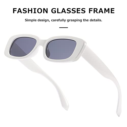 kimorn Rectangle Sunglasses for Women Men Trendy Retro Fashion Sun Glasses 90’s Vintage UV 400 Protection Square Frame K12004