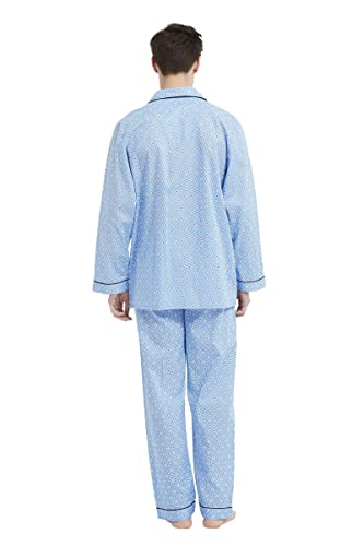Amaxer Men's 100% Cotton Pajama Set Long Sleeves Pjs Elastic High Waist Sleepwear2
