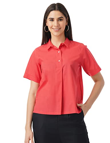 Image of FYLTR Women's Collared Casual Shirt -Front Placket with Buttons, Soft Handfeel