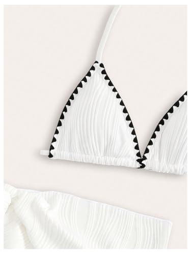 Image of SHENHE Girl's 3 Piece Swimsuits with Cover Up Triangle Halter High Waisted Bikini Bathing Suits
