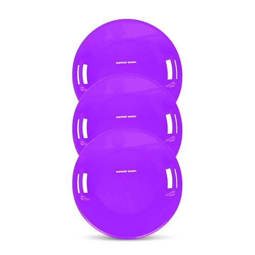 ✅ 10 Best Mountain Sled Ever Made 5 Slippery Racer Heavy-Duty Cold Resistant Downhill Pro Adults and Kids Plastic Outdoor Winter Saucer Disc Snow Sled with Handles (Purple, 1)