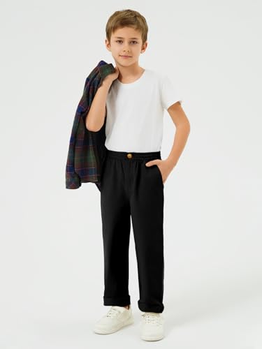 Image of Haloumoning Boys School Uniform Chino Pants Kids Twill Pants 5-14 Years