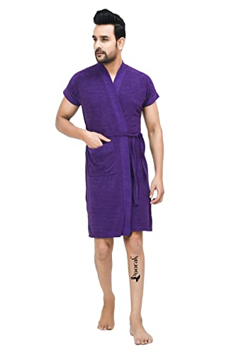 Image of Terry Bath robe For Men Fit Upto 42 inches Purple
