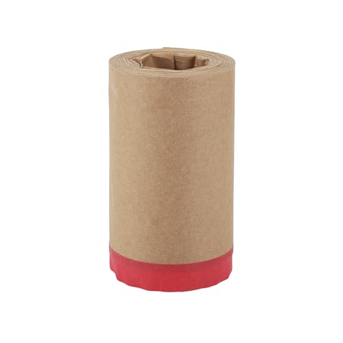 Image of Pre-Taped Masking Paper Automotive Paint Masking Paper Kraft Paper Natural Fiber Material 1 Pc 1500x20cm / 49.21ftx7.87 inch Brown Red