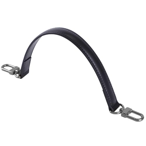 Image of Genuine Leather Plain Strap Replacement Top Handle Leather Strap for Handbag (Black-Gun Lock, 26 in)