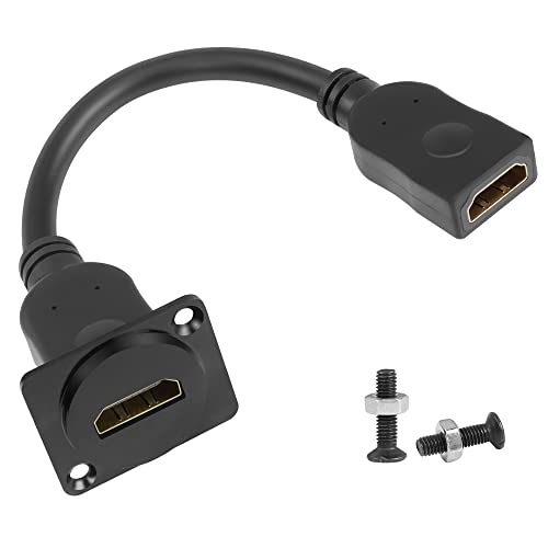QIANRENON Adapter Do Montażu Panelowego HDMI 4K 60 Hz 2.0 Żeńskie Na Żeńskie Złącze Wyświetlacza, Krótkie Gniazdo Panelowe D-Panel/XLR, Do Monitora TV Projektora 20 cm