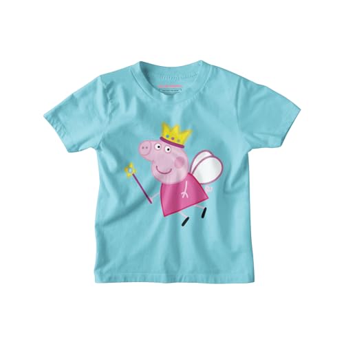 Glad Mumma Peppa Pig Kids & Baby 100% Cotton T-Shirt | Adorable Princess Cartoon Design | Soft & Bio-Washed | Comfortable Casual Wear for Peppa Pig Fans (Sky Blue) (3-6 Months)