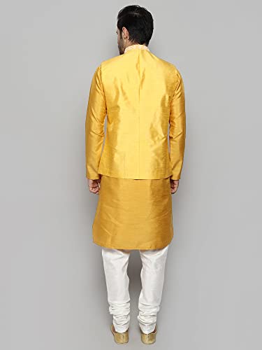 Image of Uri and MacKenzie Men's Silk Blend Kurta Pajama with Designer Ethnic Nehru Jacket /Modi Jacket