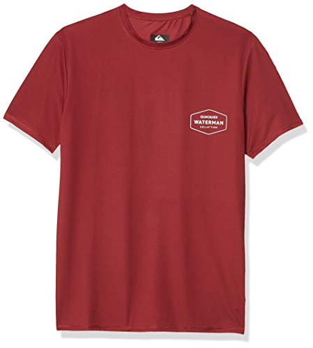 Quiksilver Waterman Men's Gut Check SS Short Sleeve Rashguard SURF Shirt, Blue, X-Large