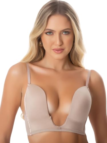 Sutia Com Bojo Decote Profundo Magico De Silicone Modelador Lingerie Moda Intima (BR, Alfa, GG, Regu