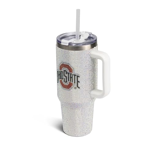 Image of The Memory Company Officially Licensed 40oz White Bling Game Day Tumbler, Ohio State University